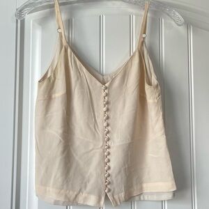 Madewell Silk Crop Button-Up Tank